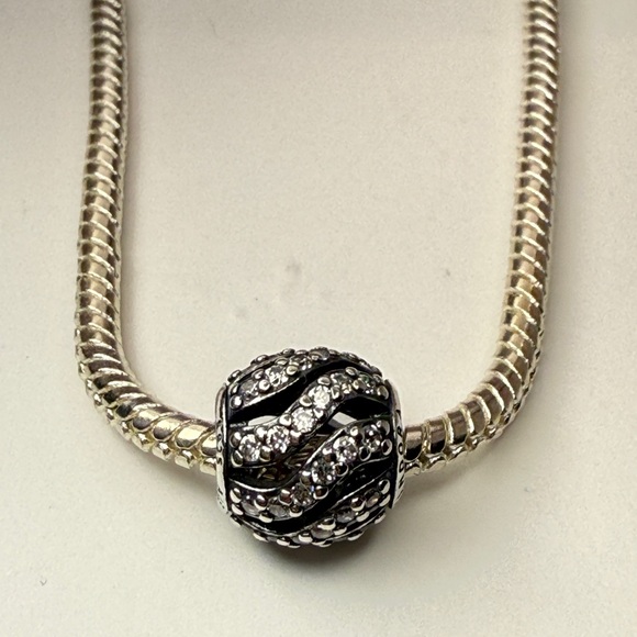 Pandora Openwork Swirl Pavé CZ Charm Sterling ALE S925 - Picture 8 of 8